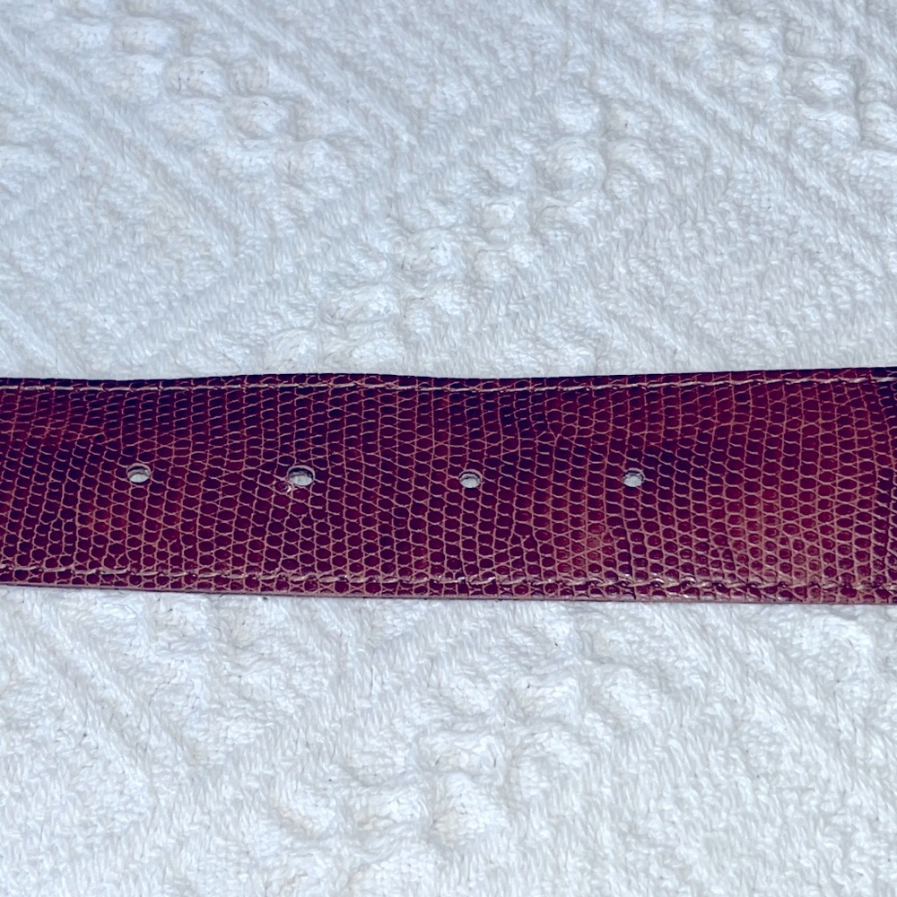 Brown Snakeskin Look Belt with Antique Brass Buckle 6 - Picture 3 of 5